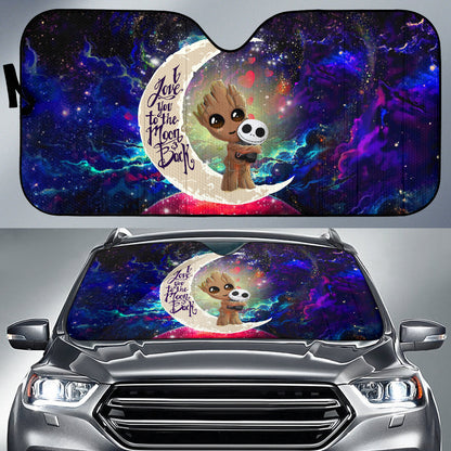 Groot Hold Jack Skelington Love You To The Moon Galaxy Car Auto Sunshades