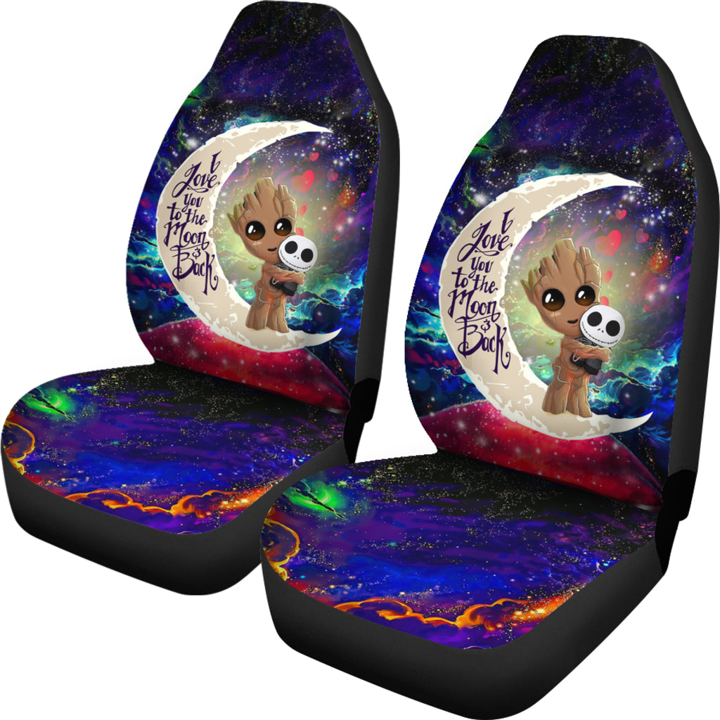 Groot Hold Jack Skelington Love You To The Moon Galaxy Car Seat Covers