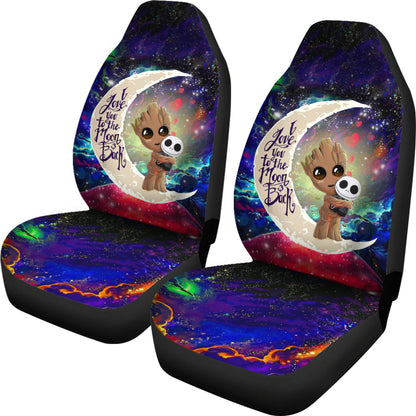 Groot Hold Jack Skelington Love You To The Moon Galaxy Car Seat Covers