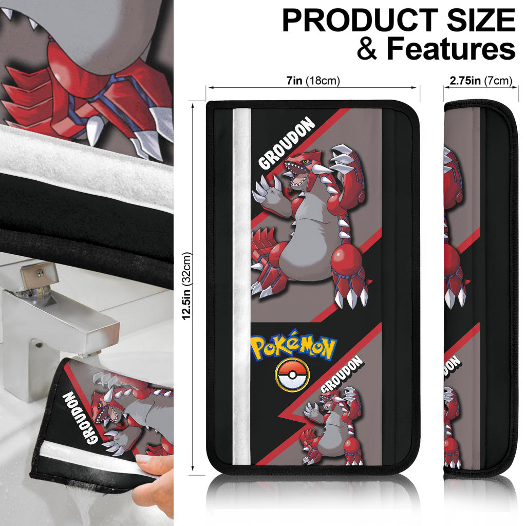Groudon seat belt covers Anime Custom Car Accessories