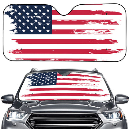 Grunge Flag Of USA Print Car Windshield Sun Shade