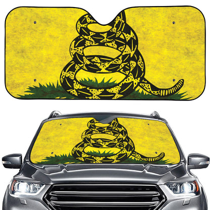 Grunge Gadsden Flag Print Car Windshield Sun Shade