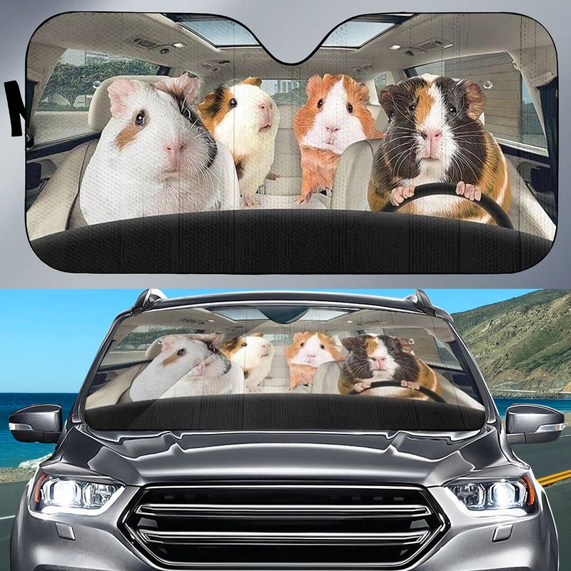 Guinea Pig Car All Over Printed 3D Sun Shade