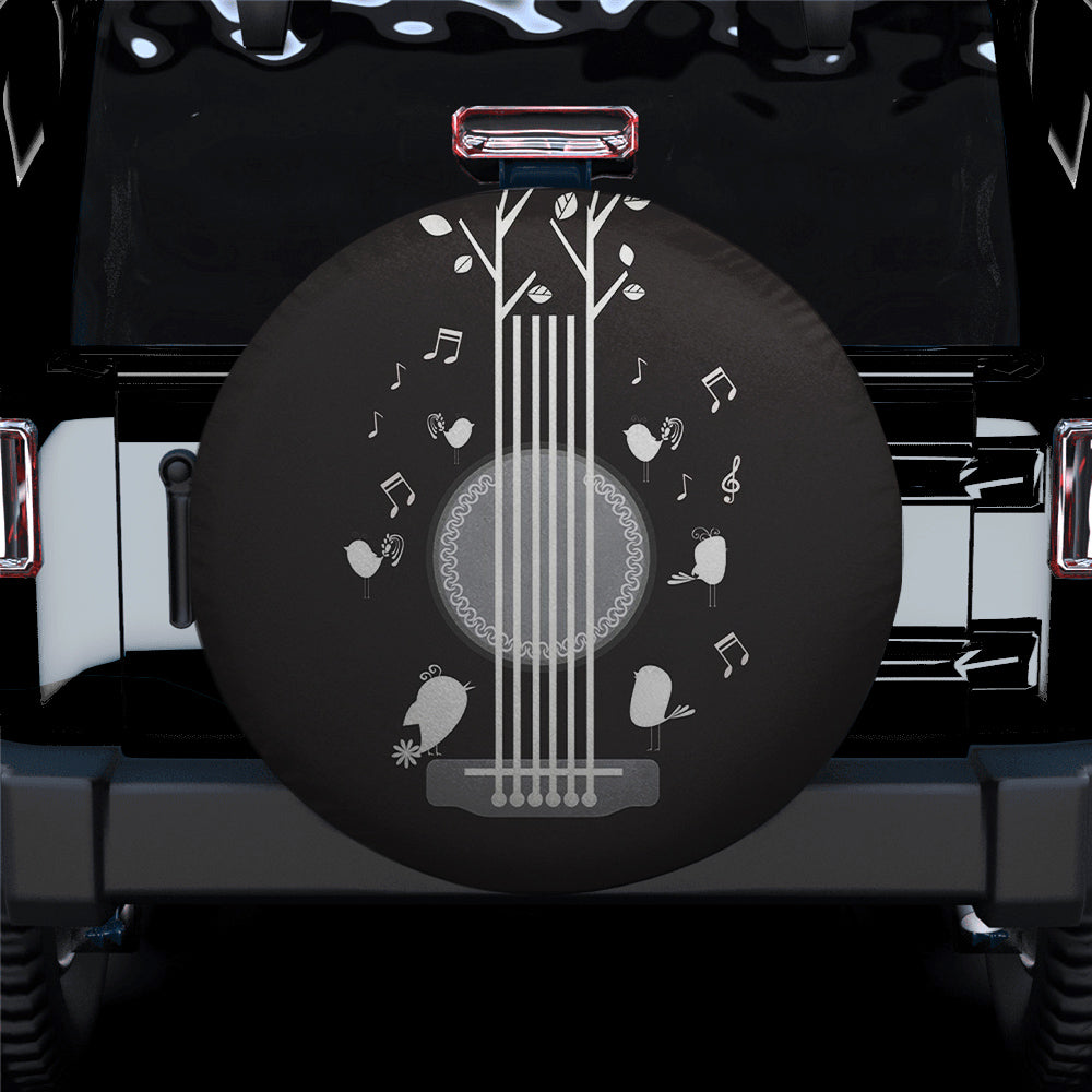 Guitar Strings And Singing Birds Spare Tire Cover