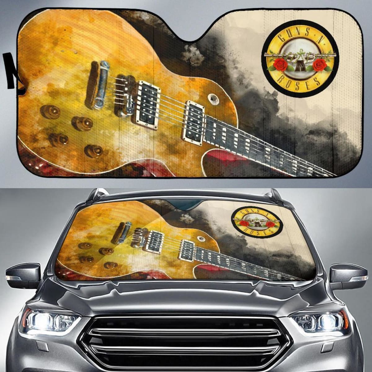 Guns N' Roses Car Auto Sun Shade Guitar Rock Band Fan Universal Fit 174503
