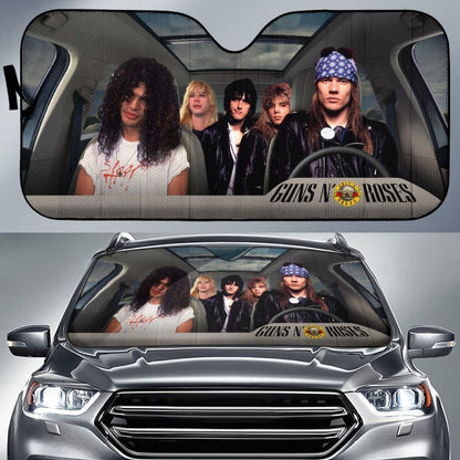 Guns N' Roses Car Sun Shade Rock Band Sun Visor Fan Gift Idea Universal Fit 174503