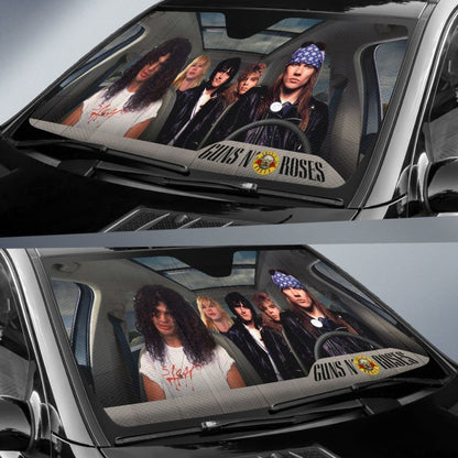 Guns N' Roses Car Sun Shade Rock Band Sun Visor Fan Gift Idea Universal Fit 174503