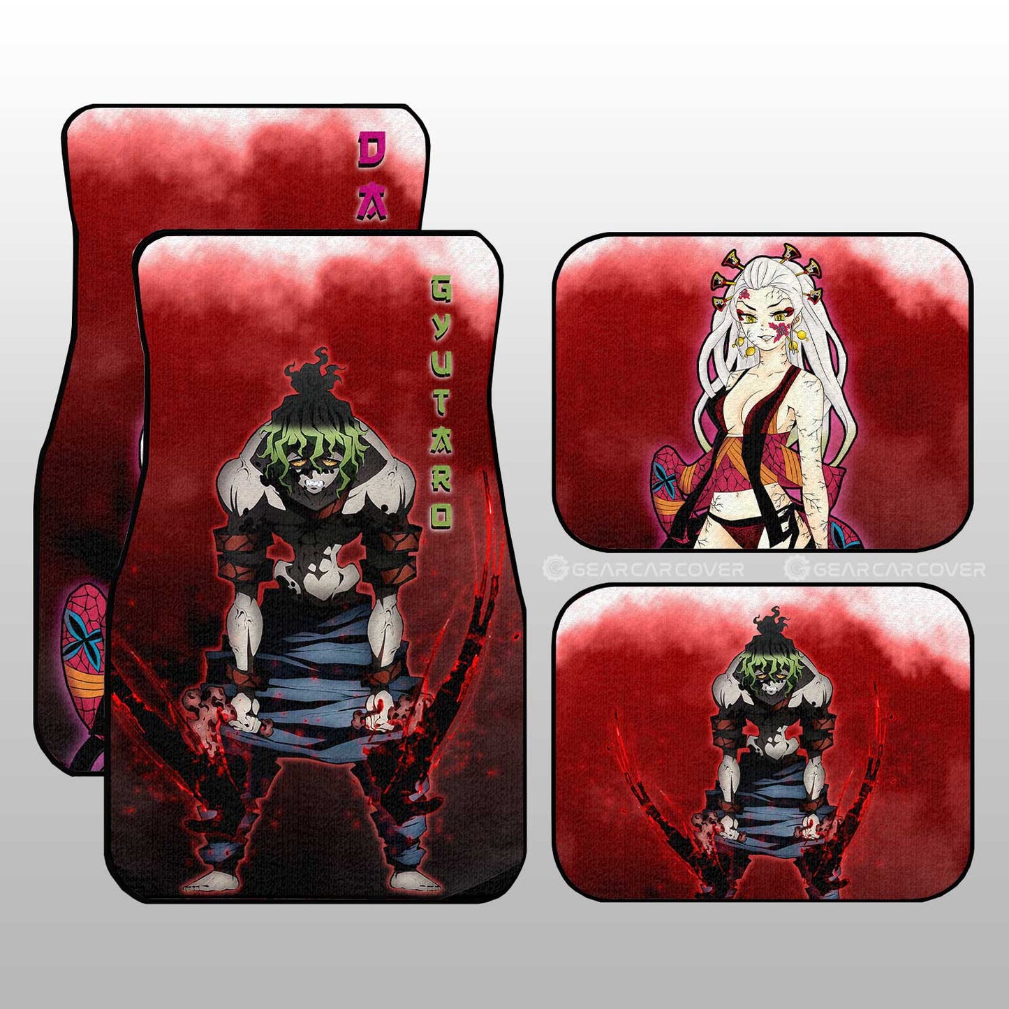 Gyutaro And Daki Car Floor Mats Custom Demon Slayer Anime