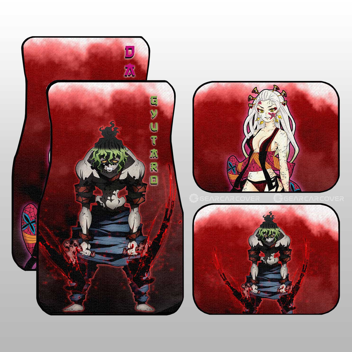 Gyutaro And Daki Car Floor Mats Custom Demon Slayer Anime