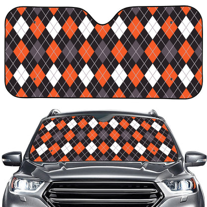 Halloween Argyle Pattern Print Car Windshield Sun Shade