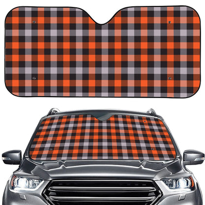 Halloween Buffalo Plaid Print Car Windshield Sun Shade