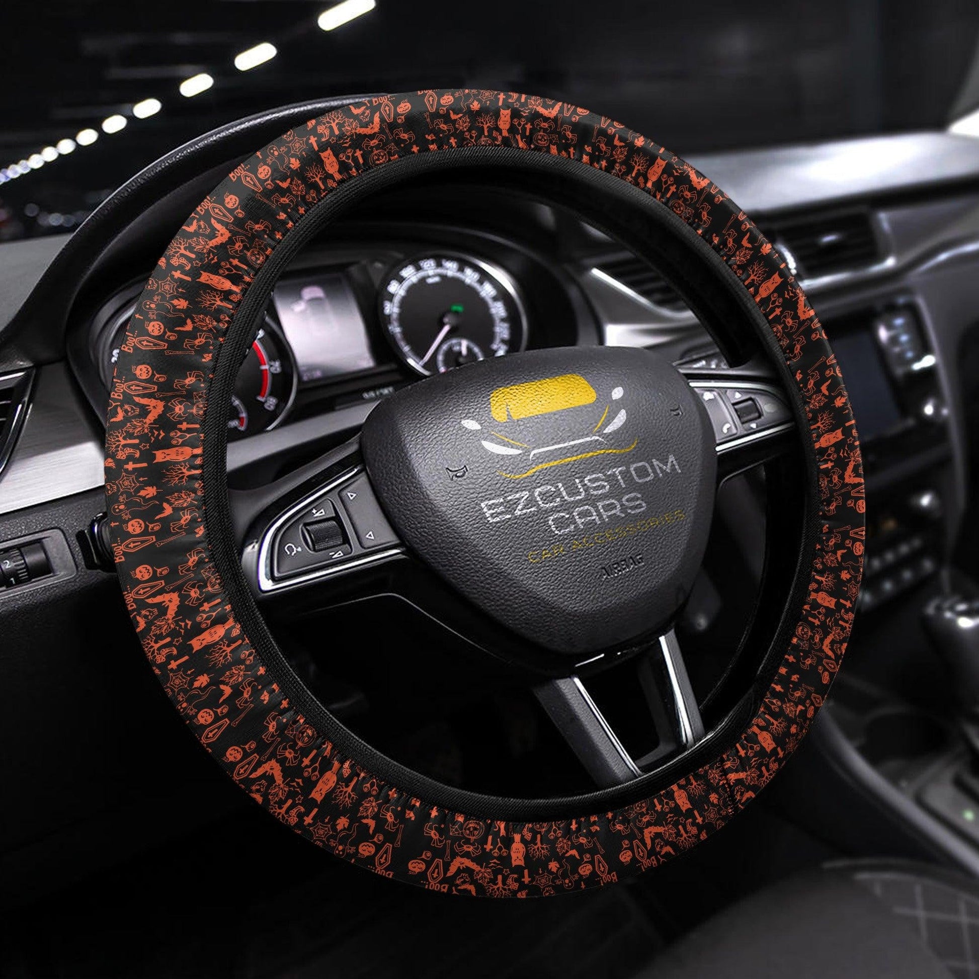 Halloween Car Accessories Steering Wheel Cover Halloween Boo Parttern