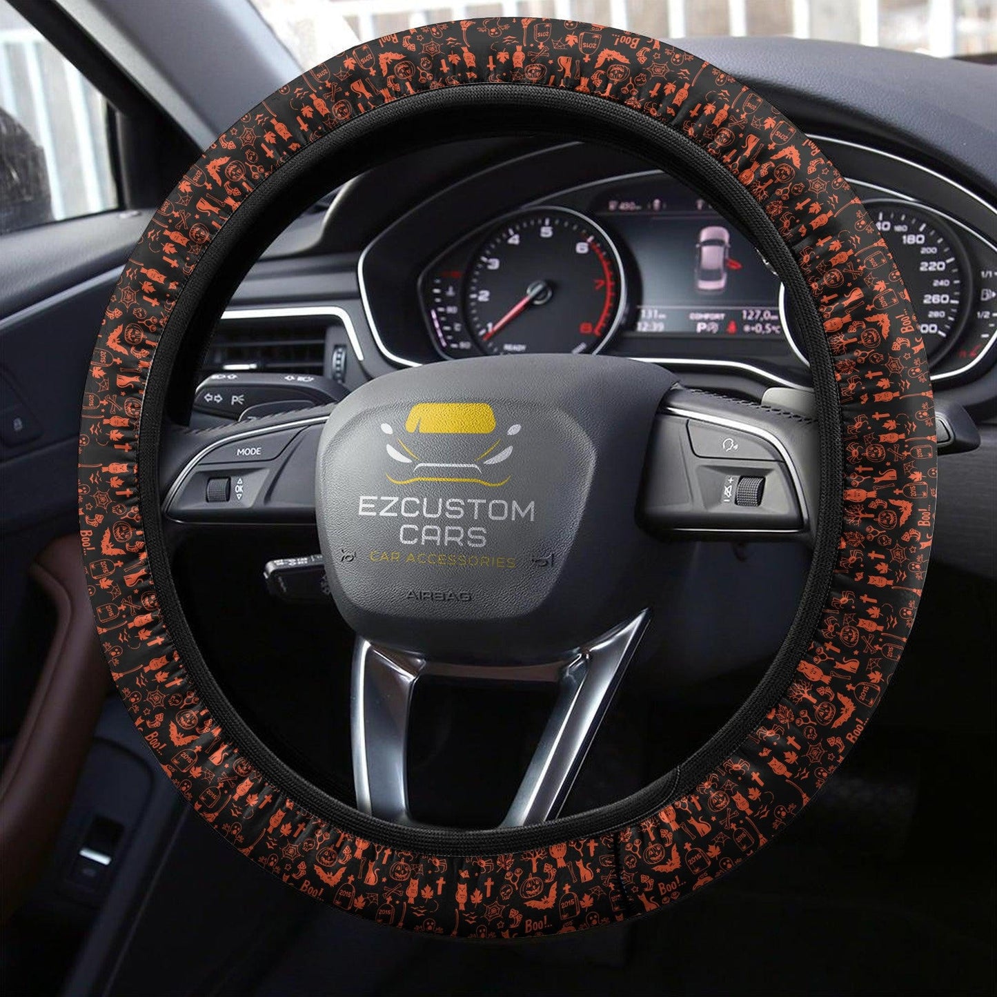 Halloween Car Accessories Steering Wheel Cover Halloween Boo Parttern