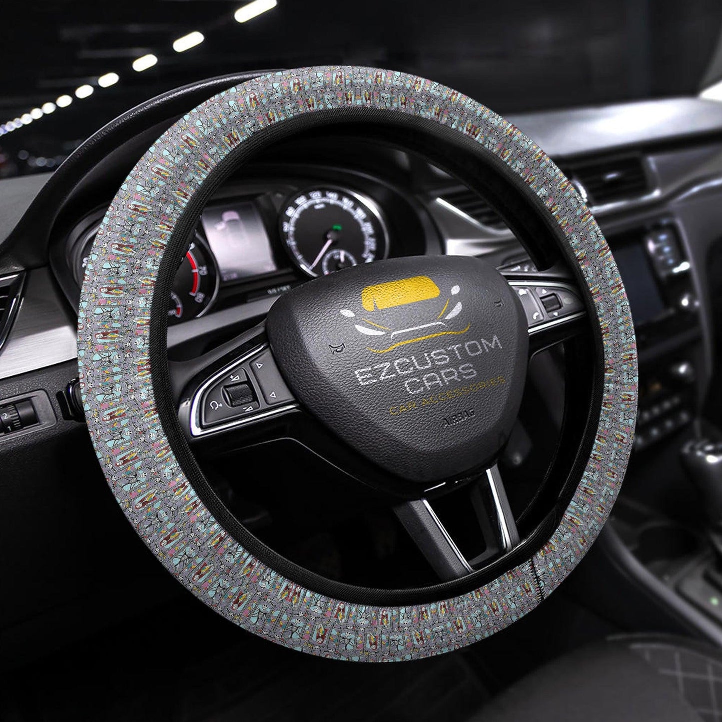 Halloween Car Accessories Steering Wheel Cover Halloween Jack Sally Pattern