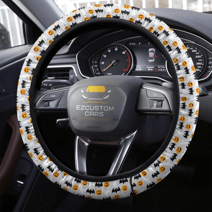 Halloween Car Accessories Steering Wheel Cover Halloween Pumpkin and Bat