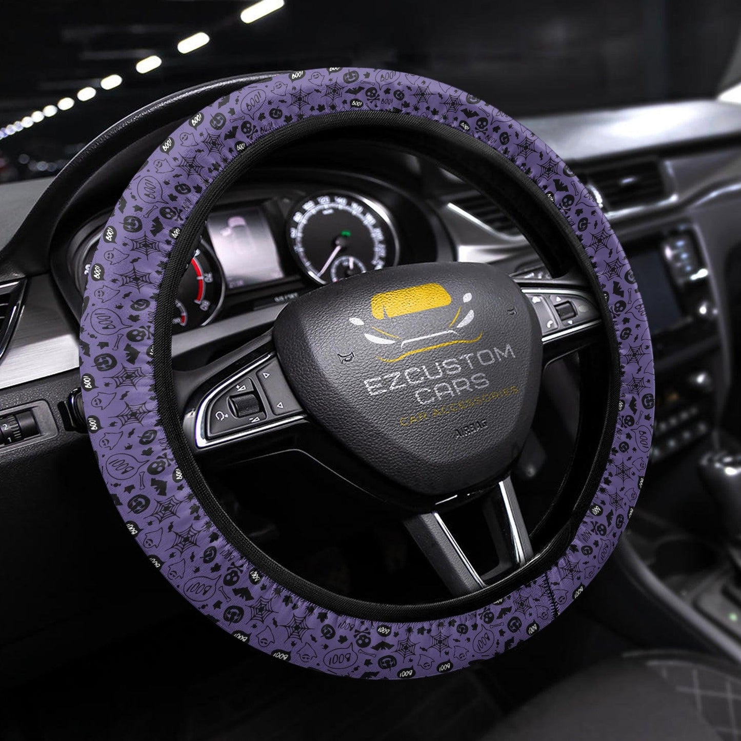 Halloween Car Accessories Steering Wheel Cover Halloween Purple