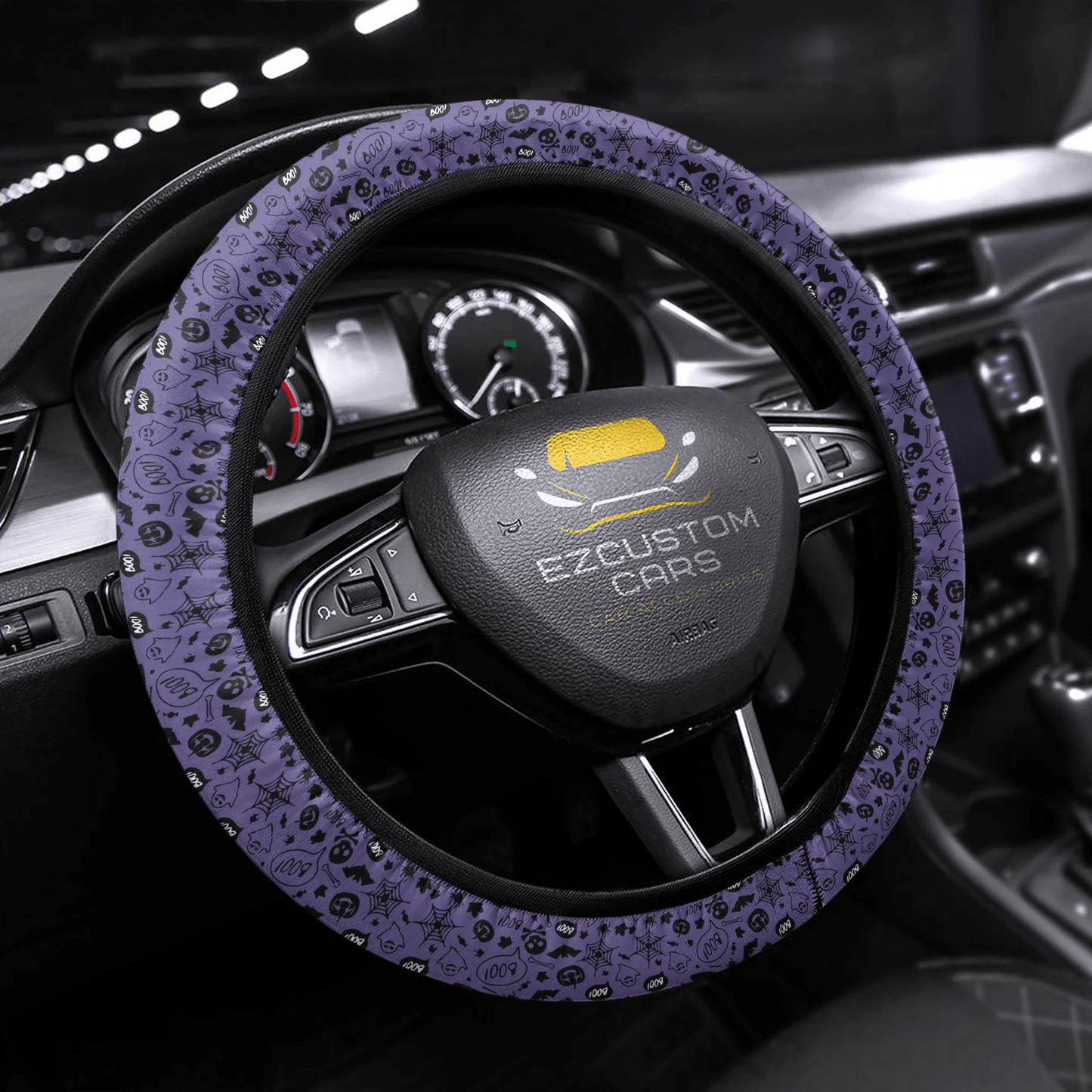 Halloween Car Accessories Steering Wheel Cover Halloween Purple