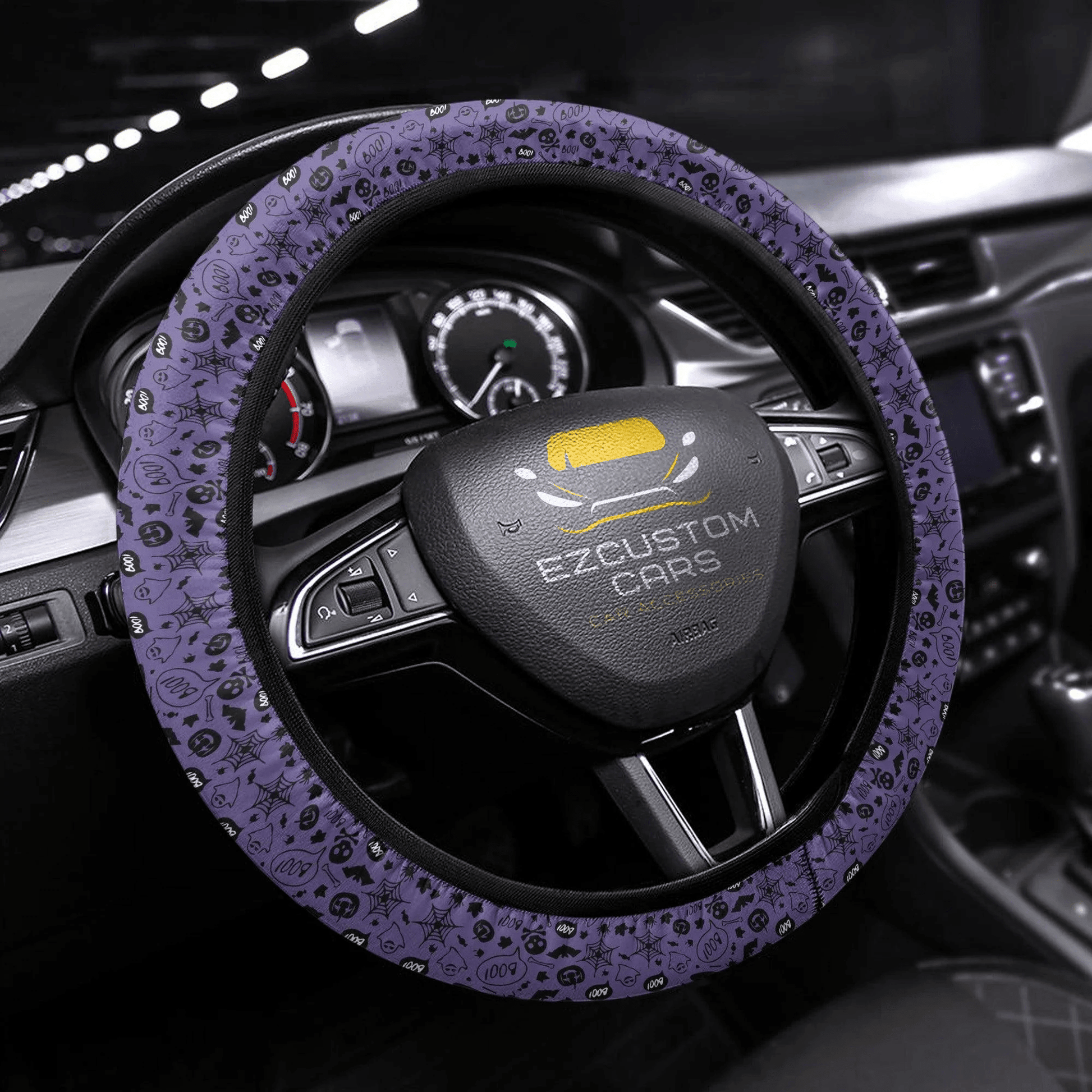 Halloween Car Accessories Steering Wheel Cover Halloween Purple