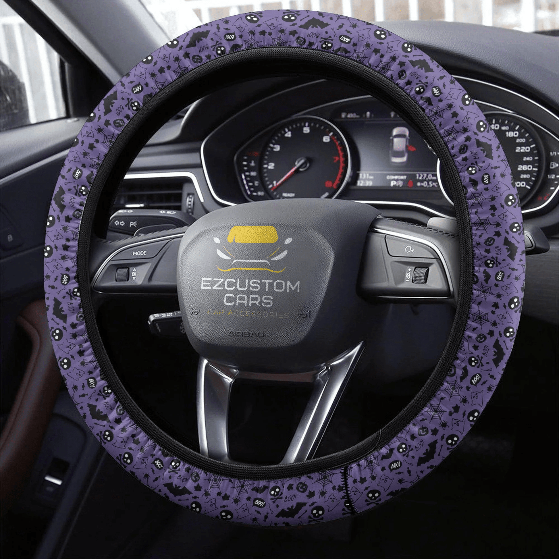 Halloween Car Accessories Steering Wheel Cover Halloween Purple