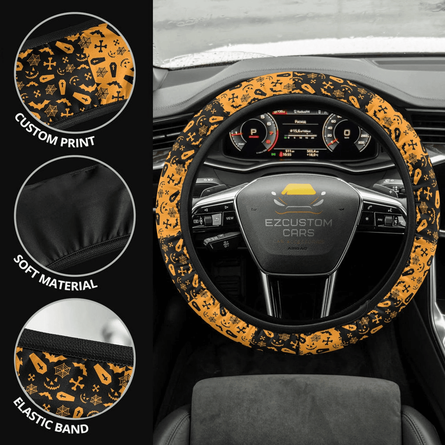 Halloween Car Accessories Steering Wheel Cover Halloween Symbols