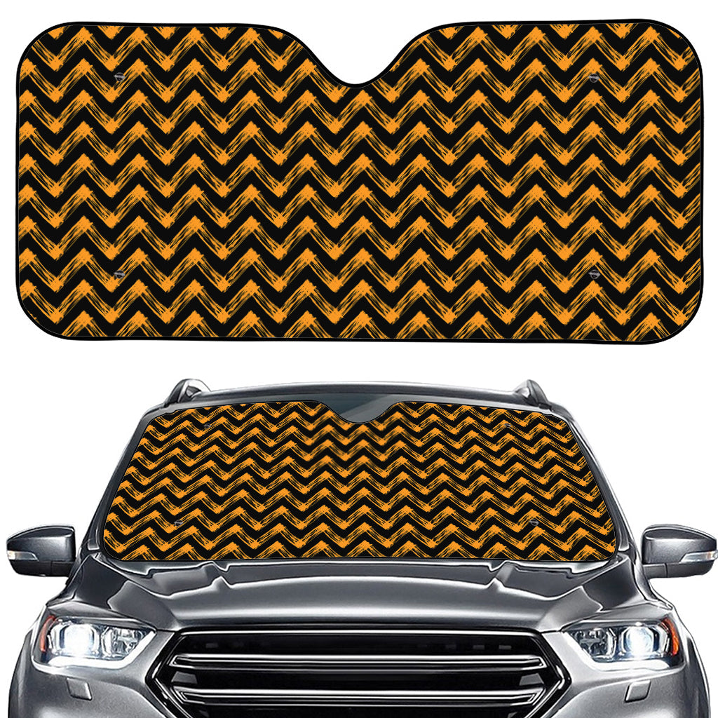 Halloween Chevron Pattern Print Car Windshield Sun Shade