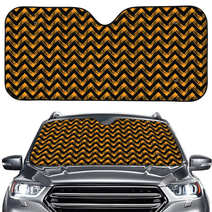 Halloween Chevron Pattern Print Car Windshield Sun Shade