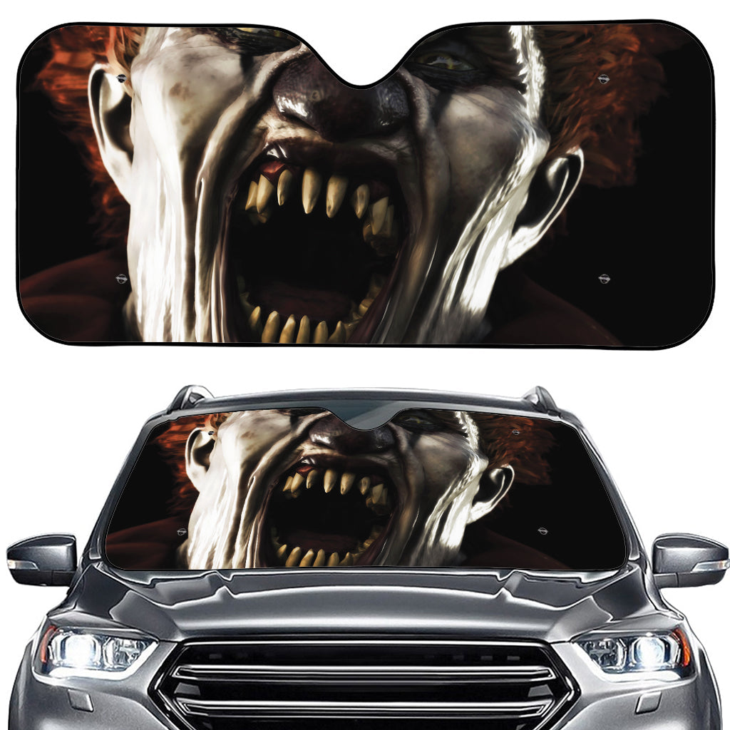 Halloween Clown Print Car Windshield Sun Shade