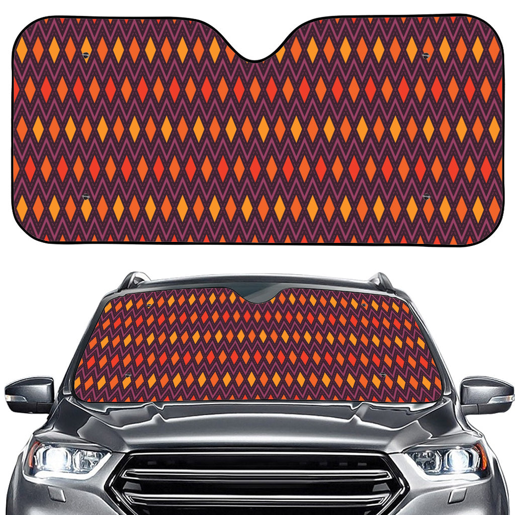 Halloween Diamond Shape Pattern Print Car Windshield Sun Shade