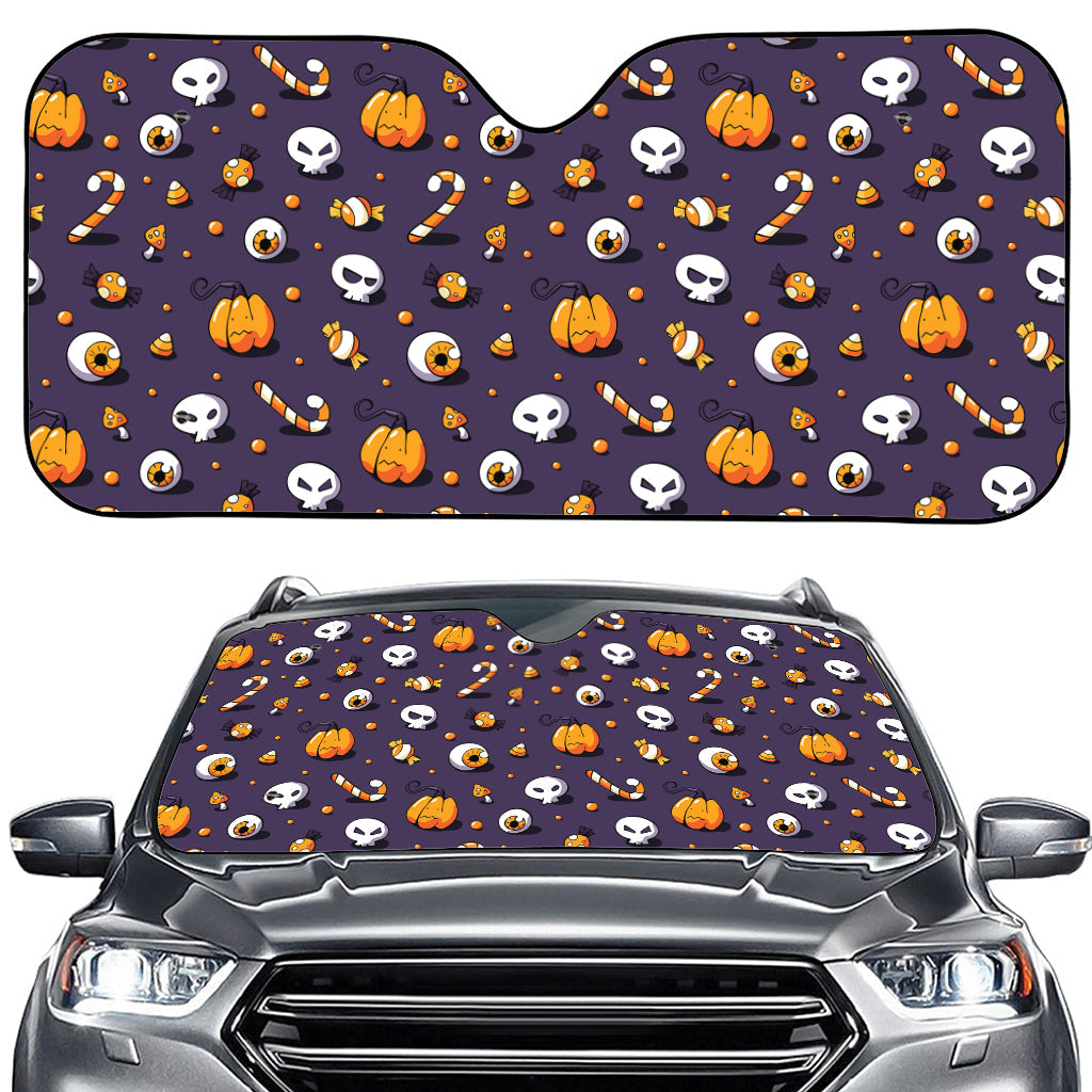 Halloween Eyeball Pattern Print Car Windshield Sun Shade