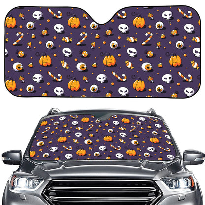 Halloween Eyeball Pattern Print Car Windshield Sun Shade