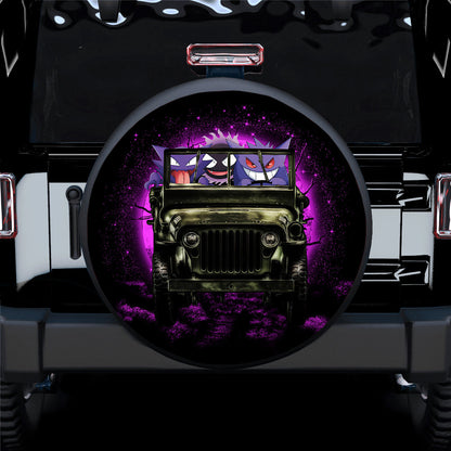 Halloween Gengar Ghost Ride Jeep Funny Moonlight Car Spare Tire Cover