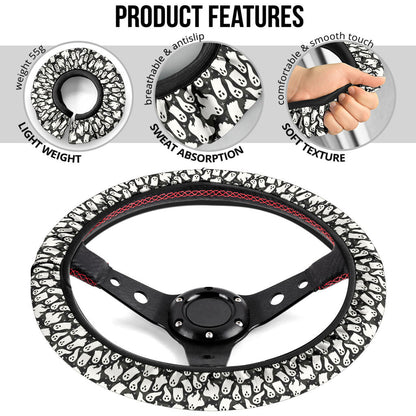 Halloween Ghost Funny Premium Car Steering Wheel Cover