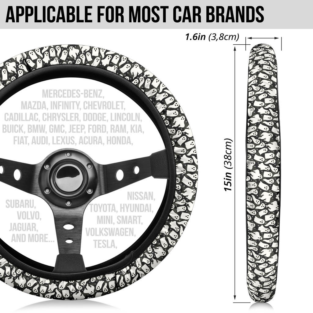 Halloween Ghost Funny Premium Car Steering Wheel Cover