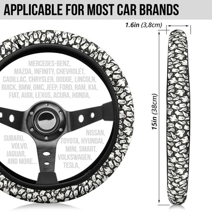 Halloween Ghost Funny Premium Car Steering Wheel Cover
