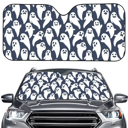 Halloween Ghost Pattern Print Car Windshield Sun Shade