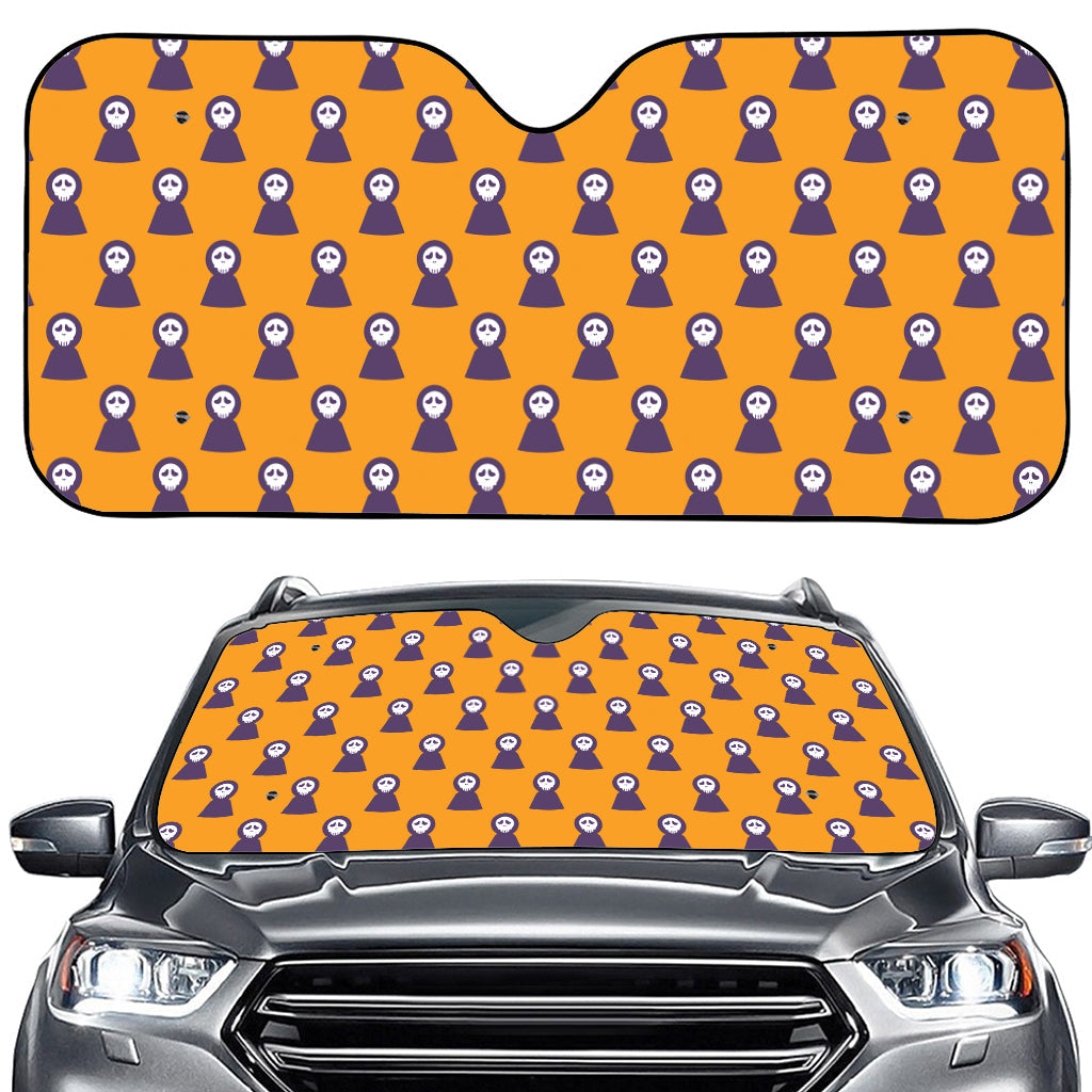 Halloween Grim Reaper Pattern Print Car Windshield Sun Shade