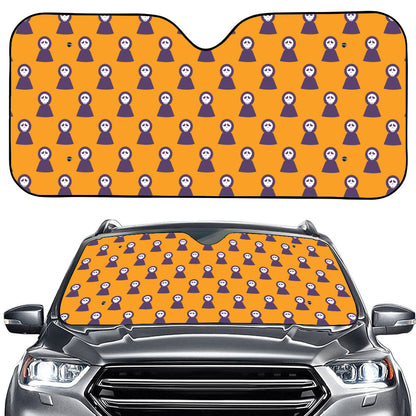 Halloween Grim Reaper Pattern Print Car Windshield Sun Shade