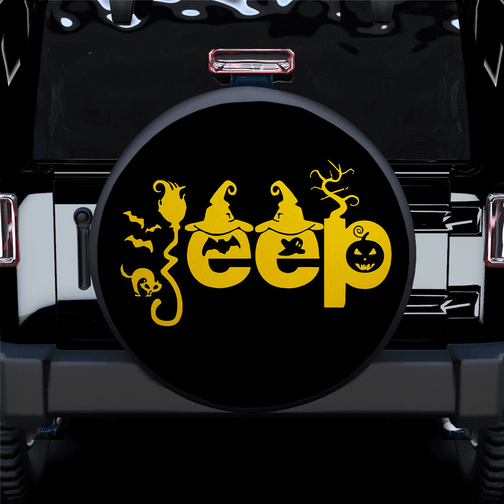 Halloween Jeep Yellow Car Spare Tire Cover