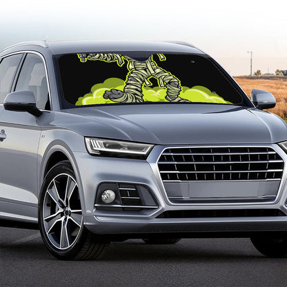 Halloween Mummy Print Car Windshield Sun Shade