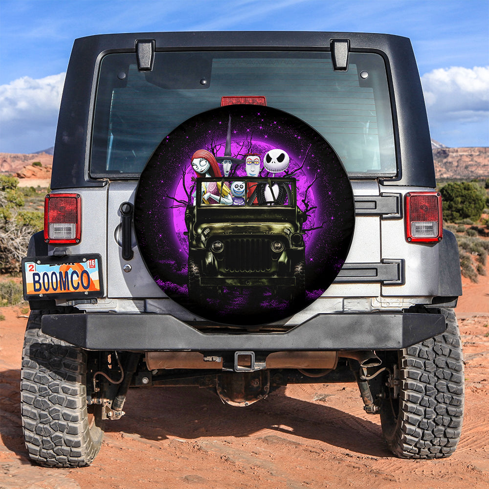 Halloween Nightmare Before Christmas Ride Jeep Funny Moonlight Car Spare Tire Cover