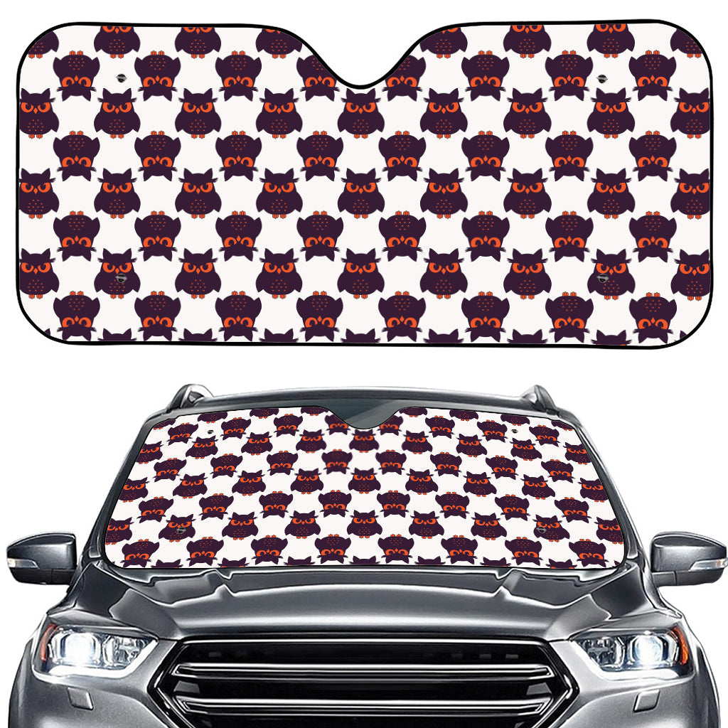Halloween Owl Pattern Print Car Windshield Sun Shade