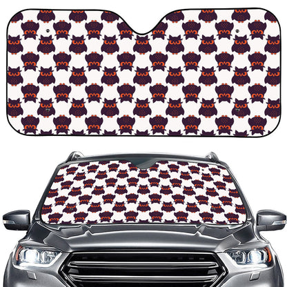 Halloween Owl Pattern Print Car Windshield Sun Shade