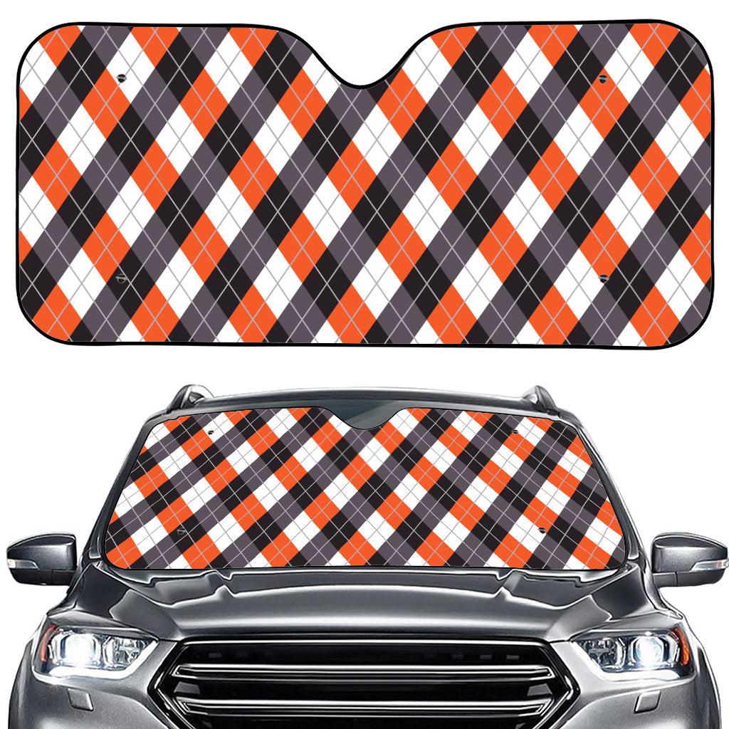 Halloween Party Argyle Pattern Print Car Windshield Sun Shade