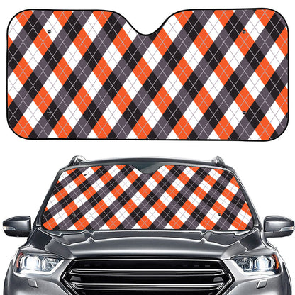 Halloween Party Argyle Pattern Print Car Windshield Sun Shade