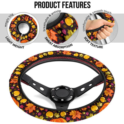 Halloween Pumpkin Premium Car Steering Wheel Cover