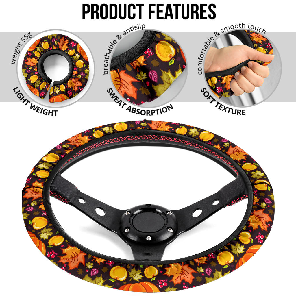 Halloween Pumpkin Premium Car Steering Wheel Cover