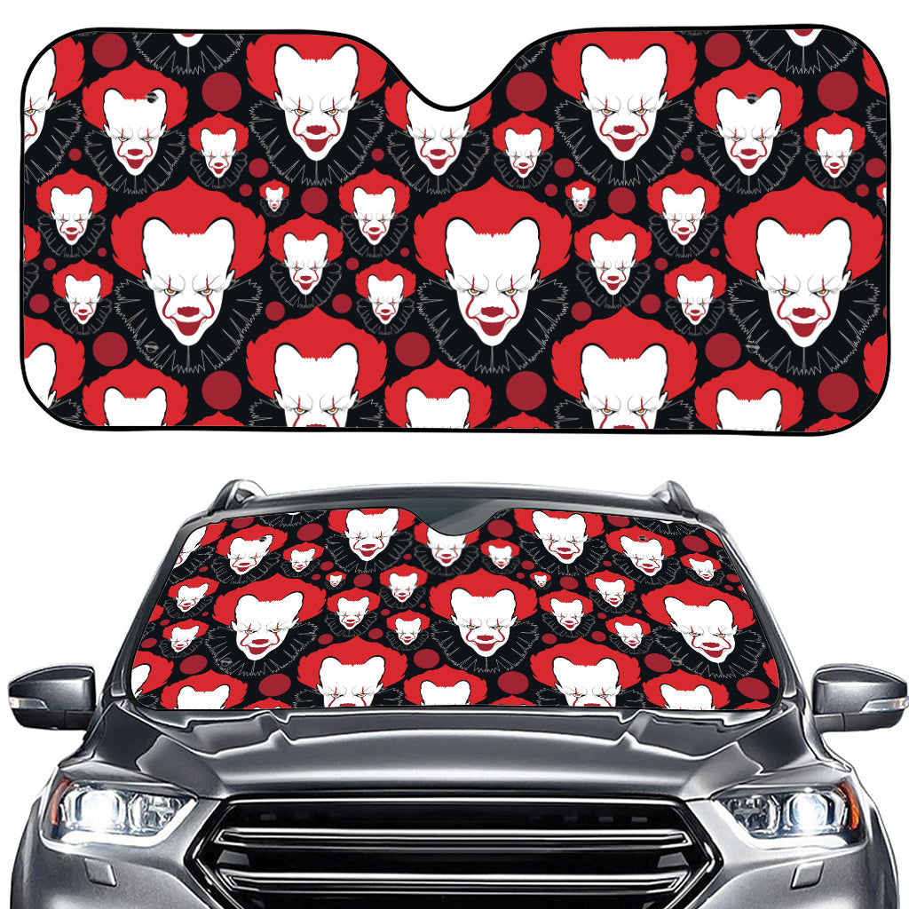 Halloween Scary Clown Pattern Print Car Windshield Sun Shade