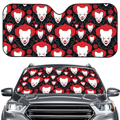Halloween Scary Clown Pattern Print Car Windshield Sun Shade