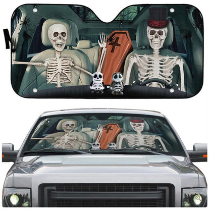 Halloween Skeleton Custom Car Auto Sun Shades Windshield Accessories Decor Gift