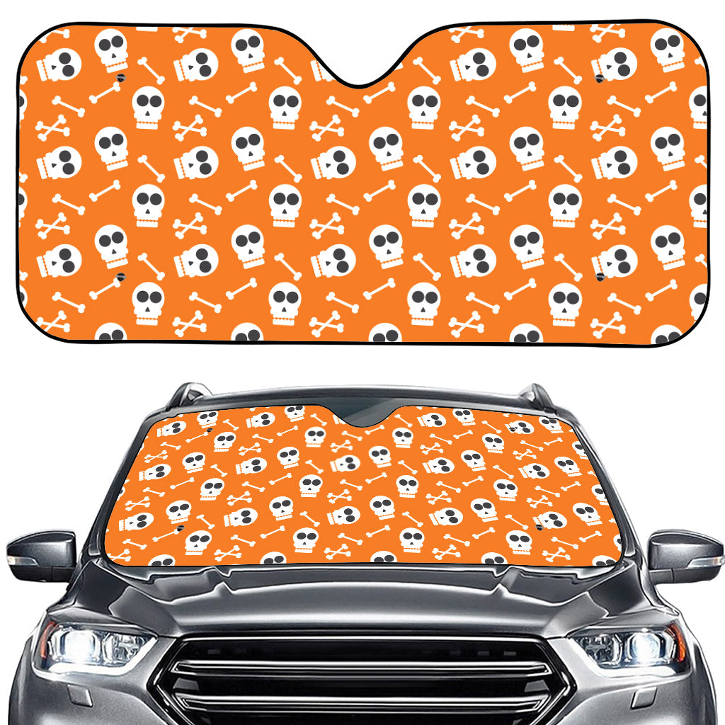 Halloween Skull Pattern Print Car Windshield Sun Shade